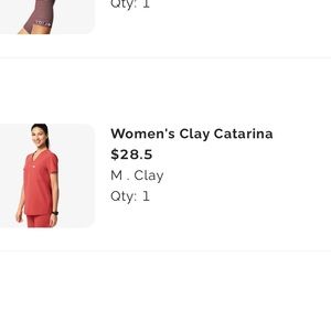 Size Medium Figs Catarina scrub top in Clay